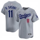 Men's Los Angeles Dodgers #11 Roki Sasaki Gray 2025 Alternate Limited Stitched Baseball Jersey