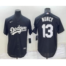 Men's Los Angeles Dodgers #13 Max Muncy Black Turn Back The Clock Stitched Cool Base Jersey