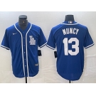 Men's Los Angeles Dodgers #13 Max Muncy Blue Cool Base Stitched Baseball Jersey