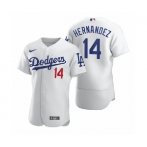 Men's Los Angeles Dodgers #14 Enrique Hernandez Nike White 2020 Authentic Jersey