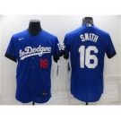 Men's Los Angeles Dodgers #16 Will Smith 2021 Royal City Connect Flex Base Stitched Baseball Jersey