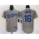 Men's Los Angeles Dodgers #16 Will Smith Grey Stitched Flex Base Nike Jersey