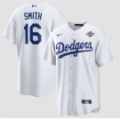 Men's Los Angeles Dodgers #16 Will Smith White 2025 World Series Home Cool Base Stitched Baseball Jersey