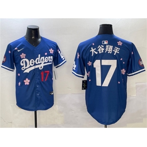 Men's Los Angeles Dodgers #17 大谷翔平 Royal 2025 Tokyo Series Limited Stitched Baseball Jersey