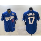 Men's Los Angeles Dodgers #17 Shohei Ohtani 2024 World Series Champions Cool Base Stitched Baseball Jersey