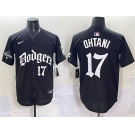 Men's Los Angeles Dodgers #17 Shohei Ohtani Black 2025 LA Gothic Style With 2024 World Series Champions Patch Vapor Premier Limited Stitched Baseball Jerse