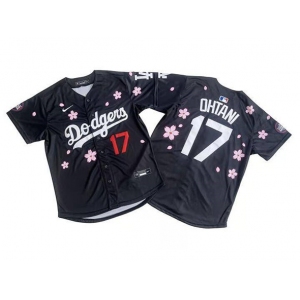 Men's Los Angeles Dodgers #17 Shohei Ohtani Black 2025 Tokyo Series Limited Stitched Baseball Jersey