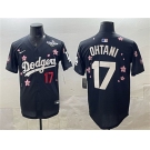 Men's Los Angeles Dodgers #17 Shohei Ohtani Black 2025 World Series Patch Tokyo Series Limited Stitched Baseball Jersey