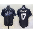 Men's Los Angeles Dodgers #17 Shohei Ohtani Black Fashion Stitched Baseball Jersey