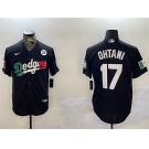 Men's Los Angeles Dodgers #17 Shohei Ohtani Black Mexico 2024 World Series With No. 34 Patch Cool Base Stitched Baseball Jersey