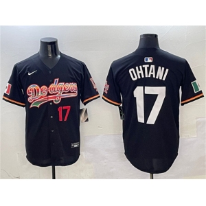 Men's Los Angeles Dodgers #17 Shohei Ohtani Black Mexico Limited Stitched Baseball Jersey