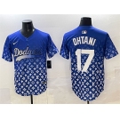 Men's Los Angeles Dodgers #17 Shohei Ohtani Blue Limited Stitched Baseball Jersey