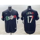 Men's Los Angeles Dodgers #17 Shohei Ohtani Mexico Black Cool Base Stitched Baseball Jerseys