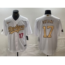 Men's Los Angeles Dodgers #17 Shohei Ohtani Number White 2022 All Star Stitched Cool Base Nike Jersey