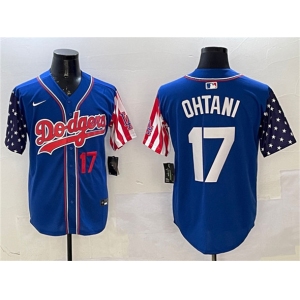 Men's Los Angeles Dodgers #17 Shohei Ohtani Royal Limited Stitched Baseball Jersey
