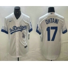 Men's Los Angeles Dodgers #17 Shohei Ohtani White 2021 City Connect Cool Base Stitched Jerseys