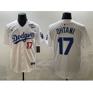 Men's Los Angeles Dodgers #17 Shohei Ohtani White 2025 World Series Home Limited Stitched Baseball Jersey