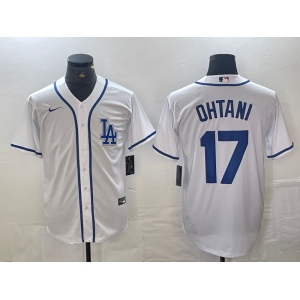 Men's Los Angeles Dodgers #17 Shohei Ohtani White Cool Base Stitched Baseball Jersey