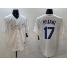 Men's Los Angeles Dodgers #17 Shohei Ohtani White Fashion Cool Base Stitched Baseball Jersey