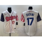 Men's Los Angeles Dodgers #17 Shohei Ohtani White Limited Stitched Baseball Jersey