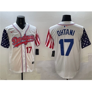 Men's Los Angeles Dodgers #17 Shohei Ohtani White Limited Stitched Baseball Jersey