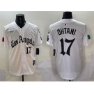 Men's Los Angeles Dodgers #17 Shohei Ohtani White Mexico 2025 LA Gothic Style With Fernando Patch Vapor Premier Limited Stitched Baseball Jersey