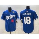 Men's Los Angeles Dodgers #18 山本由伸 Royal 2025 World Series Patch Limited Stitched Baseball Jersey