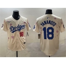 Men's Los Angeles Dodgers #18 Yoshinobu Yamamoto Cream 2025 Tokyo Series Limited Stitched Baseball Jersey