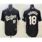 Men's Los Angeles Dodgers #18 Yoshinobu Yamamoto Number Black Turn Back The Clock Stitched Cool Base Jersey1