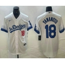 Men's Los Angeles Dodgers #18 Yoshinobu Yamamoto Number White 2021 City Connect Cool Base Stitched Jersey