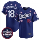Men's Los Angeles Dodgers #18 Yoshinobu Yamamoto Royal 2025 Tokyo Series Limited Stitched Baseball Jersey