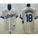 Men's Los Angeles Dodgers #18 Yoshinobu Yamamoto White 2021 City Connect Cool Base Stitched Jersey