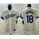 Men's Los Angeles Dodgers #18 Yoshinobu Yamamoto White 2022 City Connect Flex Base Stitched Jersey