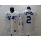 Men's Los Angeles Dodgers #2 Lasorda Nike White Jersey