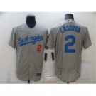 Men's Los Angeles Dodgers #2 Tommy Lasorda Nike Gray Jersey