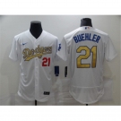 Men's Los Angeles Dodgers #21 Walker Buehl Olive Gold Authentic Jersey