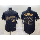 Men's Los Angeles Dodgers #22 Clayton Kershaw Black Gold Limited Stitched Jersey