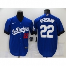 Men's Los Angeles Dodgers #22 Clayton Kershaw Blue Game City Player Jersey