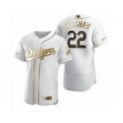 Men's Los Angeles Dodgers #22 Clayton Kershaw Nike White Authentic Golden Edition Jersey