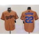 Men's Los Angeles Dodgers #22 Clayton Kershaw Olive Cool Base Limited Stitched Jersey