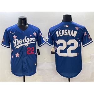 Men's Los Angeles Dodgers #22 Clayton Kershaw Royal 2025 Tokyo Series Limited Stitched Baseball Jersey