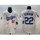 Men's Los Angeles Dodgers #22 Clayton Kershaw White 2025 Tokyo Series Limited Stitched Baseball Jersey