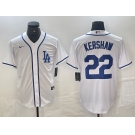 Men's Los Angeles Dodgers #22 Clayton Kershaw White Cool Base Stitched Baseball Jersey