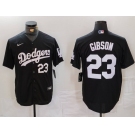 Men's Los Angeles Dodgers #23 Kirk Gibson Number Black Cool Base Stitched Jerseys