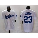 Men's Los Angeles Dodgers #23 Kirk Gibson White Cool Base Stitched Baseball Jersey