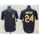 Men's Los Angeles Dodgers #24 Kobe Bryant Black Gold Cool Base Stitched Jersey