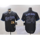 Men's Los Angeles Dodgers #24 Kobe Bryant Black Mamba Lights Out Black Fashion Stitched Cool Base Jersey