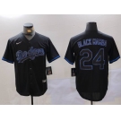 Men's Los Angeles Dodgers #24 Kobe Bryant Black Mamba Lights Out Black Fashion Stitched Cool Base Jerseys