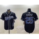 Men's Los Angeles Dodgers #25 Tommy Edman Black 2024 World Series Champions Limited Stitched Baseball Jersey