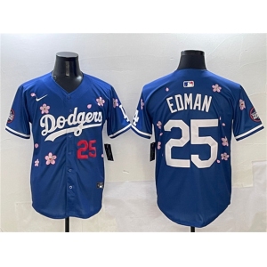 Men's Los Angeles Dodgers #25 Tommy Edman Royal 2025 Tokyo Series Limited Stitched Baseball Jersey